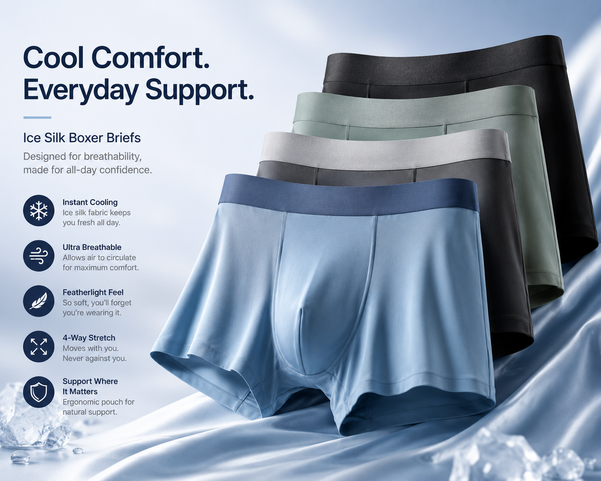 Men's Stretchable Ice Silk Underwear – Buy 1 Get 2 Free